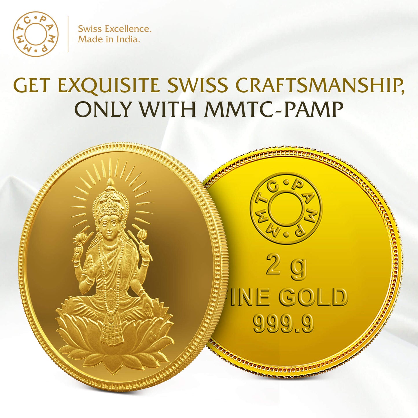 LAKSHMI 24K (999.9) 2 GM GOLD COIN