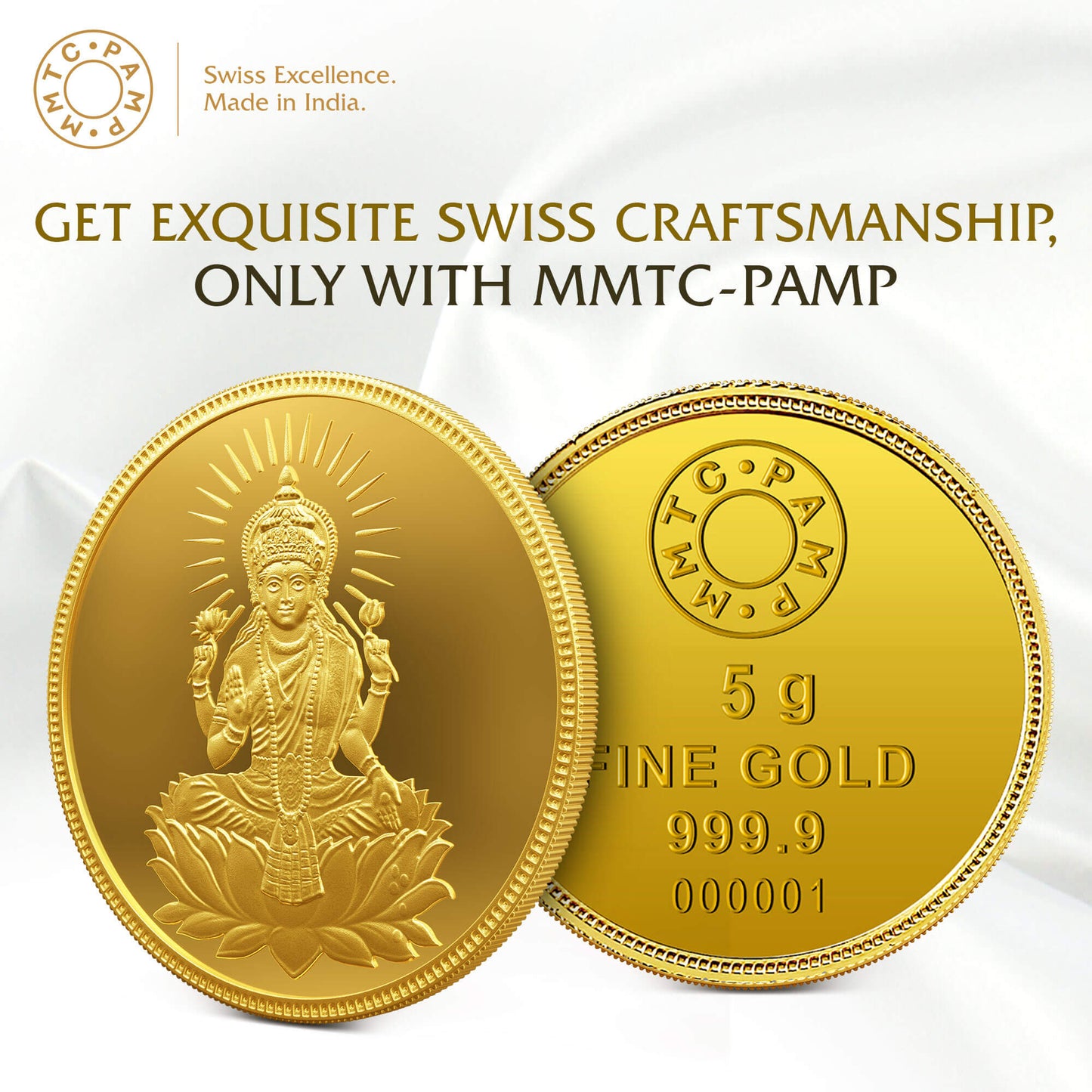 LAKSHMI 24K (999.9) 5 GM GOLD COIN