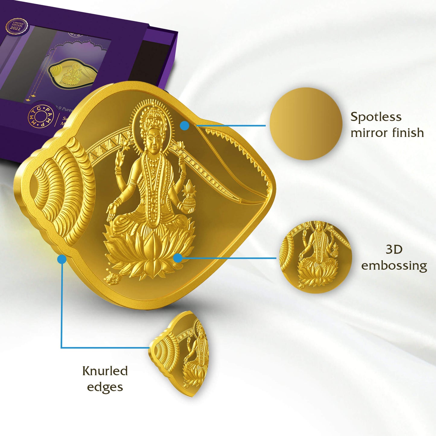 LAKSHMI SHANKH SHAPE 24K (999.9) 20 GM GOLD COIN