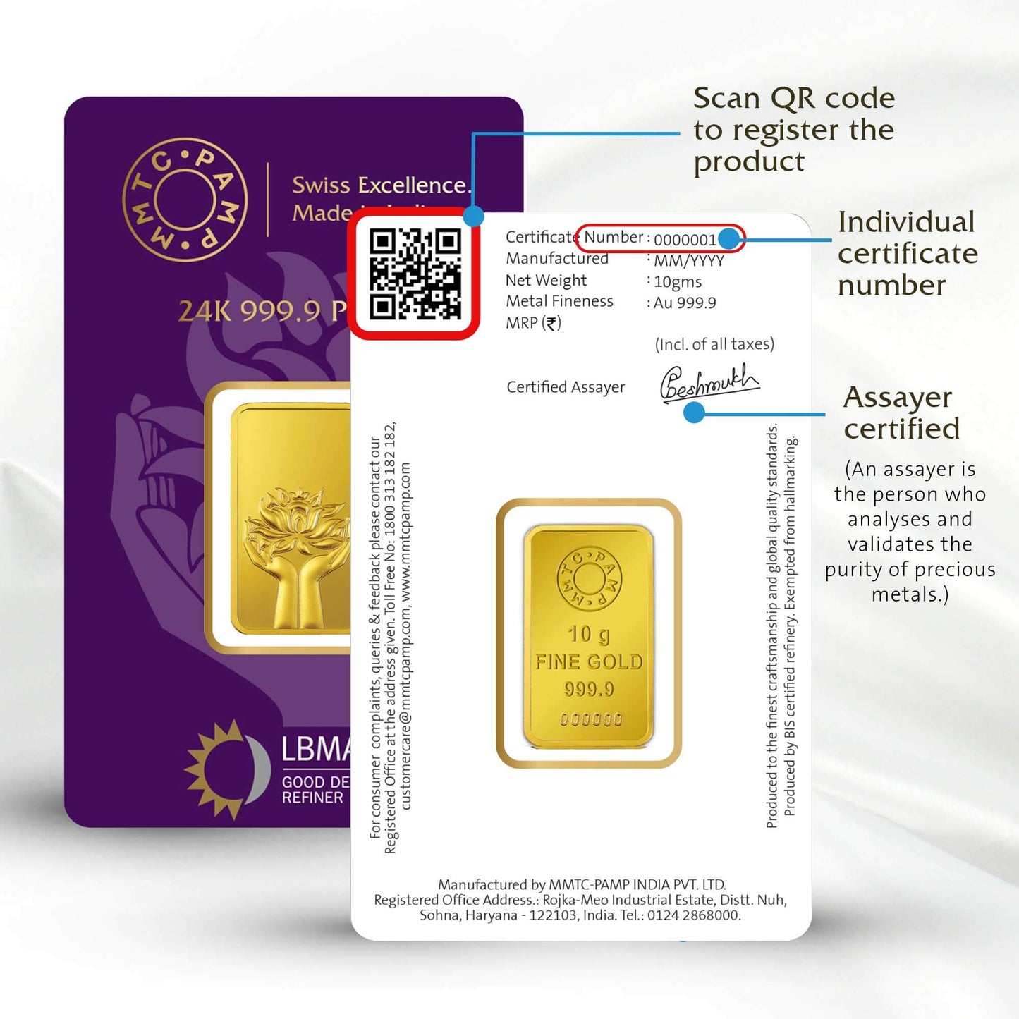 LOTUS 24K (999.9) 10 GM GOLD BAR