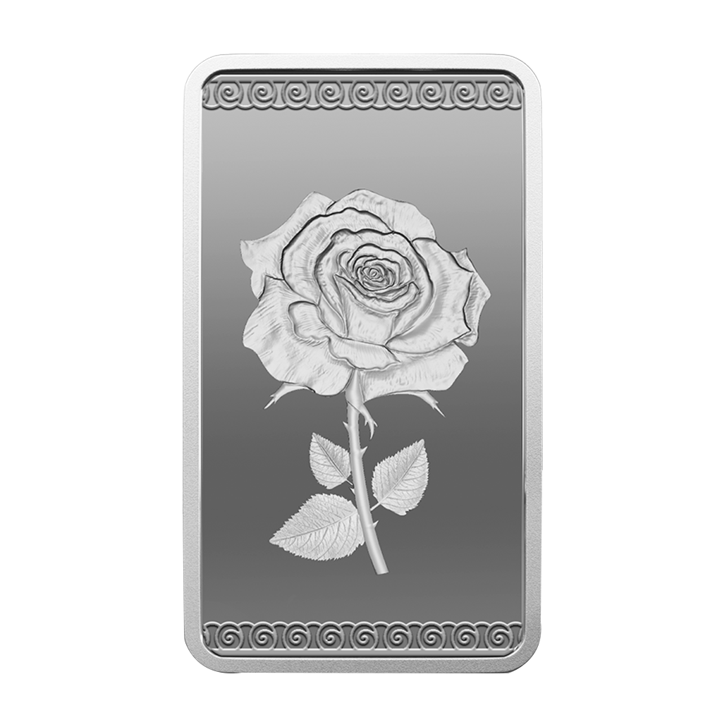 ROSE 999.9 PURITY 100 GM SILVER BAR