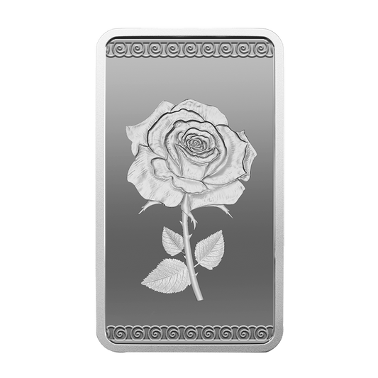 ROSE 999.9 PURITY 100 GM SILVER BAR