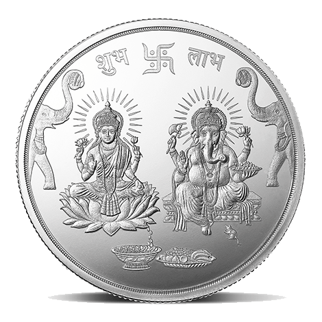 LAKSHMI GANESH (999.9) PURITY 100 GM SILVER COIN