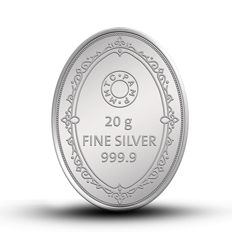 RAJA (999.9) PURITY 20 GM SILVER OVAL COIN