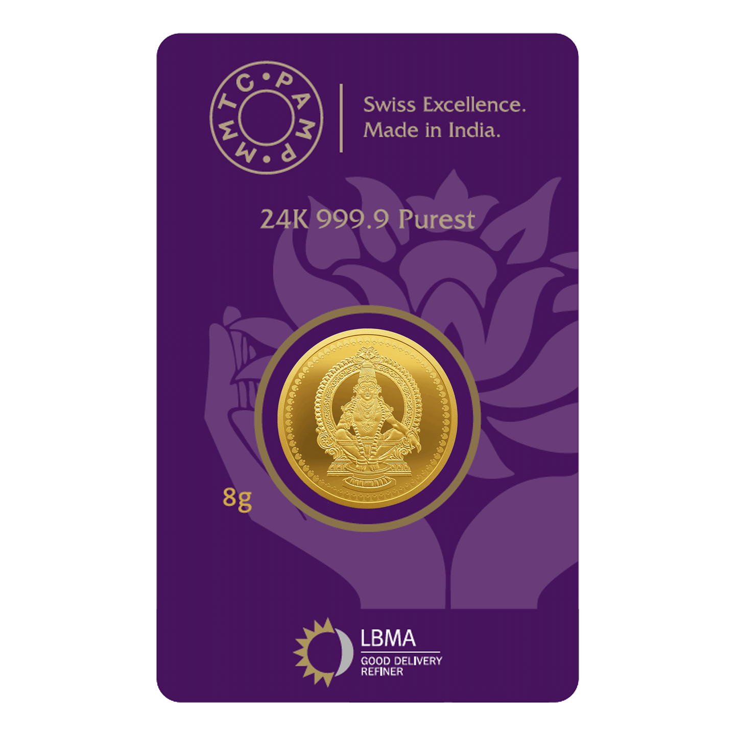 LORD AYYAPPA 24K (999.9) 8 GM GOLD COIN