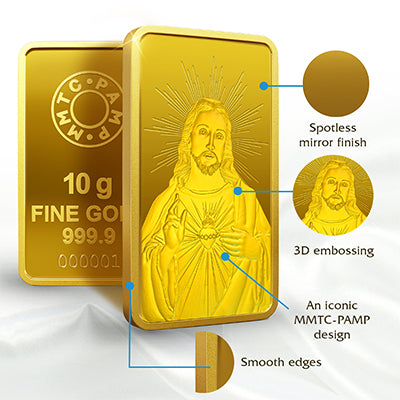 JESUS 24K (999.9) 10G GOLD BAR