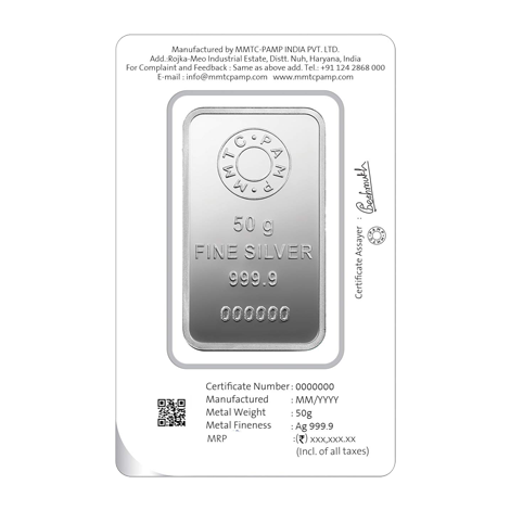 LOTUS 999.9 PUREST 50 GM SILVER BAR