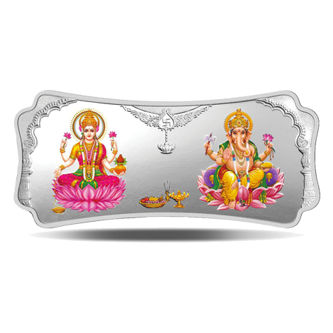 STYLIZED LAKSHMI GANESHA (999.9) 50 GM SILVER BAR