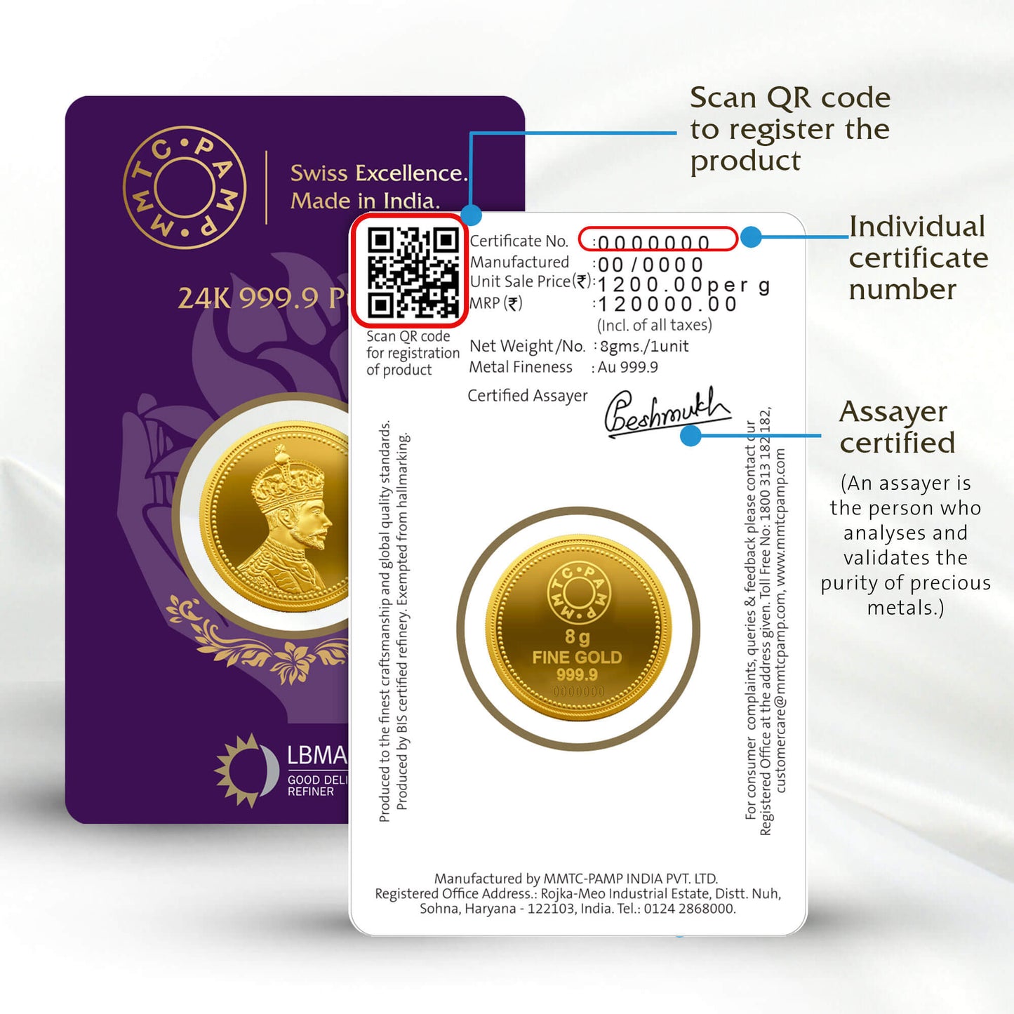 QUEEN 24K (999.9) 8 GM GOLD COIN (GUINEA)