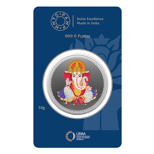 LORD GANESHA (999.9) PURITY 50 GM SILVER COIN