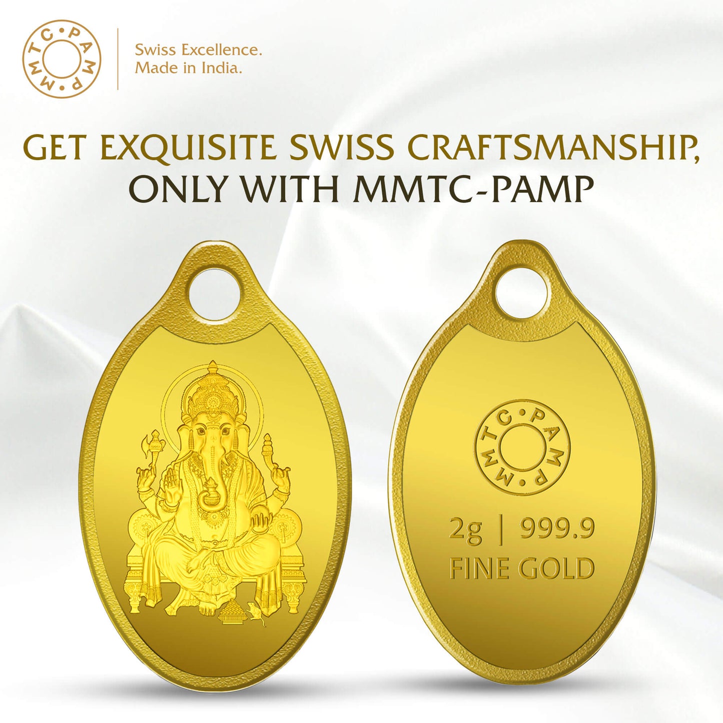 LORD GANESHA GOLD PENDANT 24K (999.9) 2 GM