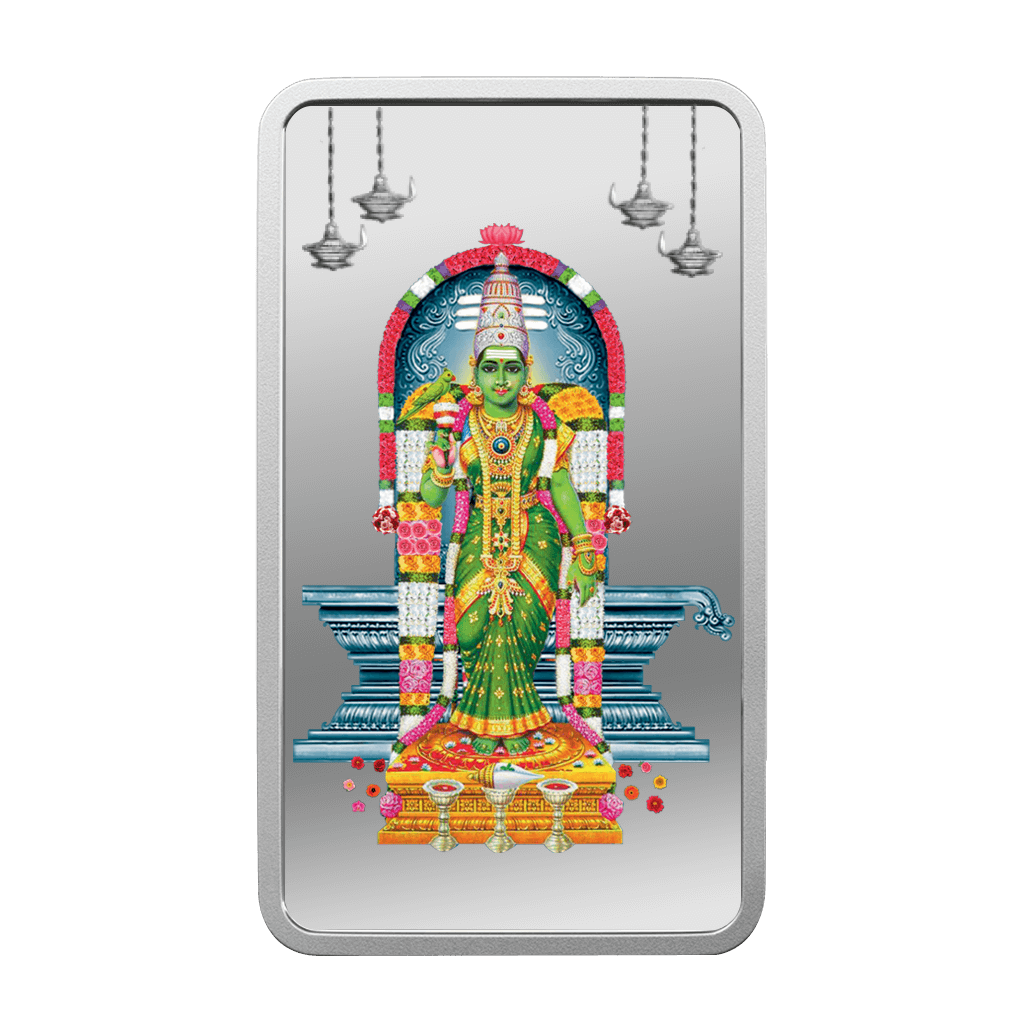 GODDESS MEENAKSHI (999.9) PURITY 50 GM SILVER BAR