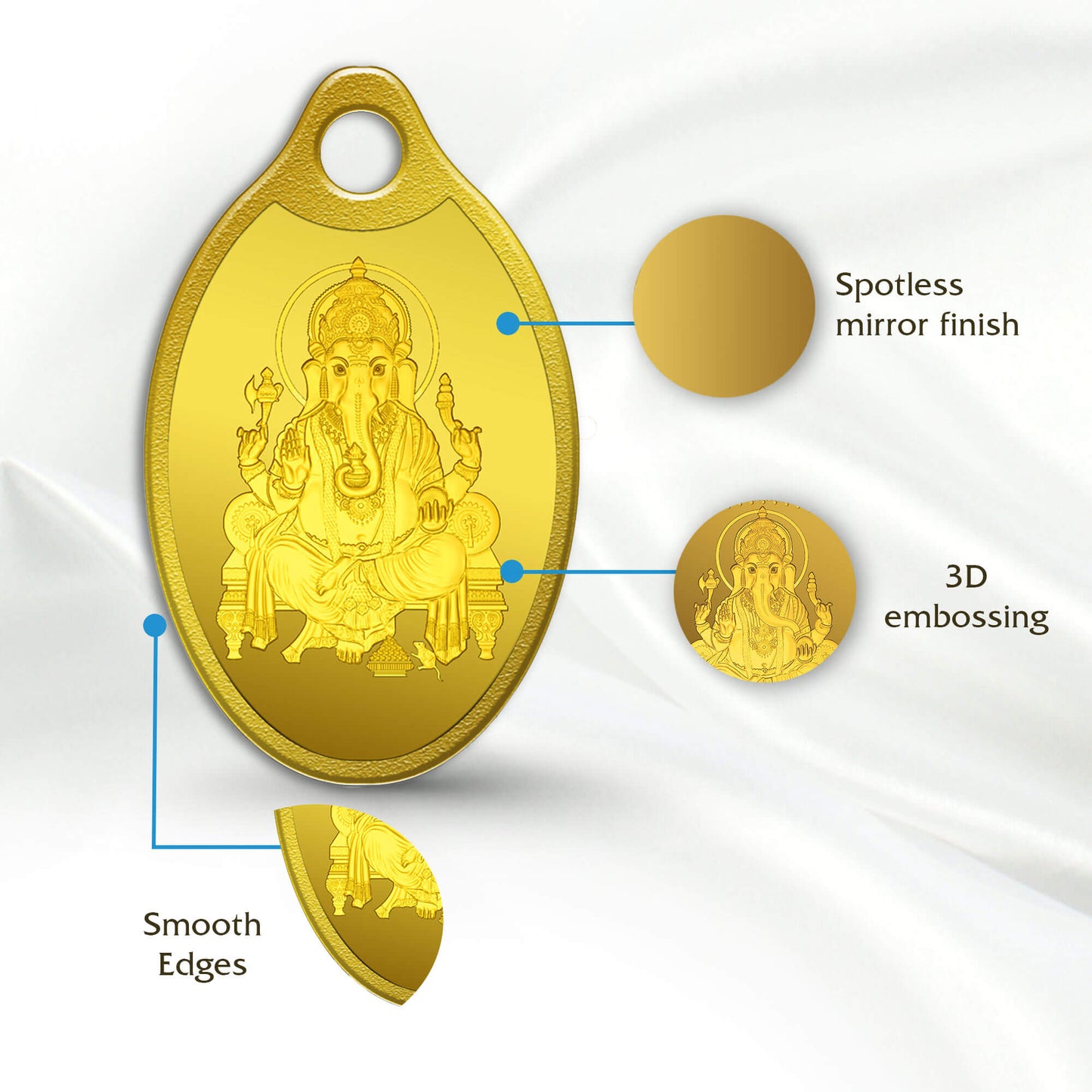 LORD GANESHA GOLD PENDANT 24K (999.9) 2 GM